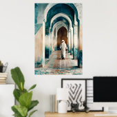 ムーア語マラケシュブルークリーム ポスター (ホームオフィス)