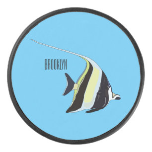 ムーア風のアイドルフィッシュ漫画イラストレーション アイスホッケーパック