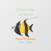 ムーア風のアイドルフィッシュ漫画イラストレーション ウィンドウサイン (シート)