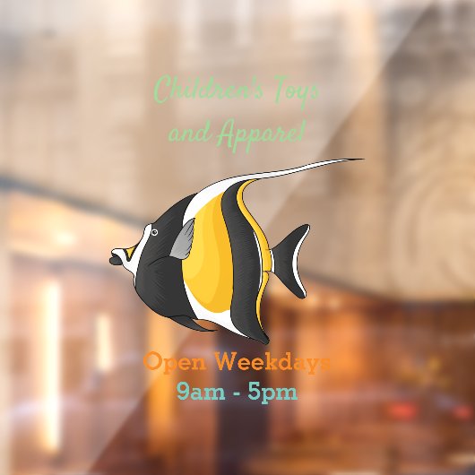 ムーア風のアイドルフィッシュ漫画イラストレーション ウィンドウサイン (シート2)