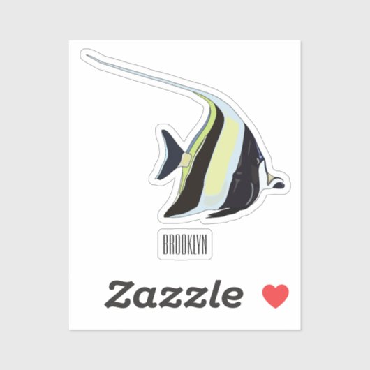 ムーア風のアイドルフィッシュ漫画イラストレーション シール (シート)