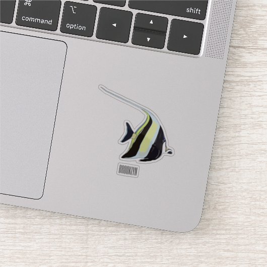 ムーア風のアイドルフィッシュ漫画イラストレーション シール (詳細)