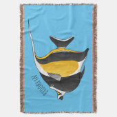 ムーア風のアイドルフィッシュ漫画イラストレーション スローブランケット (正面縦)