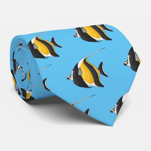 ムーア風のアイドルフィッシュ漫画イラストレーション ネクタイ (ロール)