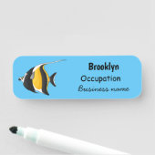 ムーア風のアイドルフィッシュ漫画イラストレーション 名札 (インサイチュ)