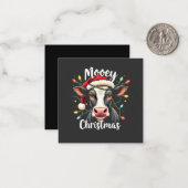 ムーイクリスマス 面白いクリスマス 牛 ラブリー ノートカード (正面/裏面インサイチュ)