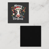 ムーイクリスマス 面白いクリスマス 牛 ラブリー ノートカード (正面/裏面)