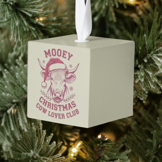 ムーイークリスマスウエスタンカウラバークラブクリスマスシーズン キューブオーナメント (ツリー)