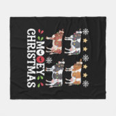 ムーイークリスマスカウラバーホリデーファーム農家 フリースブランケット (正面(横))