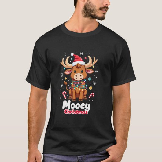 ムーイークリスマスサンタハット女性男性メリークリスマスハイグ Tシャツ (正面)