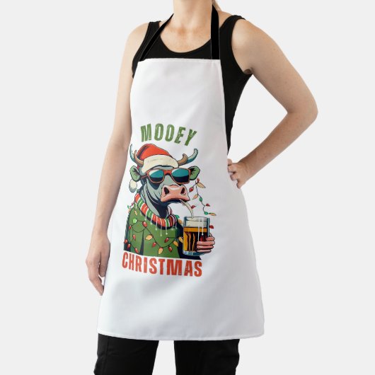 ムーイークリスマスハイランドカウライトサンタハットT市 エプロン (インサイチュ)
