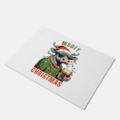 ムーイークリスマスハイランドカウライトサンタハットT市 ドアマット (アングル)