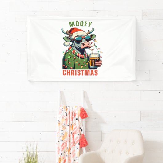 ムーイークリスマスハイランドカウライトサンタハットT市 横断幕 (インサイチュ)