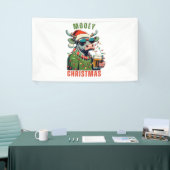 ムーイークリスマスハイランドカウライトサンタハットT市 横断幕 (トレードショー)