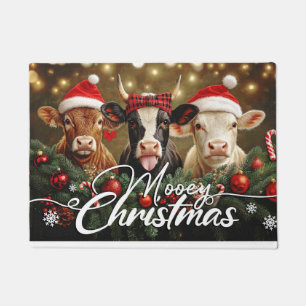 ムーイー クリスマス ドアマット - かわいい ホリデー ウェルカム マット