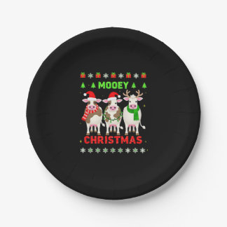 ムーイー クリスマス 牛 クリスマス おかしなセーター パジャマ ペーパープレート