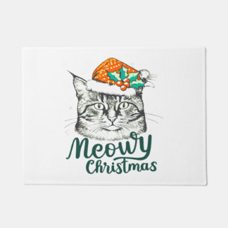 ムーイ子猫クリスマス ドアマット