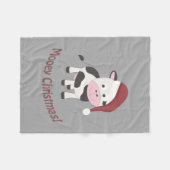 ムーイ・クリスマス!サンタ牛 フリースブランケット (正面(横))