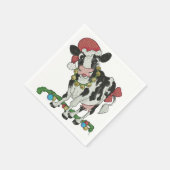ムーイ・クリスマス！牛をテーマにしたクリスマスナプキン スタンダードカクテルナプキン (角)