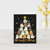 ムーウィカタマスキャットクリスマスツリークリスマスガールズボーイズフー カード (黄色い花)