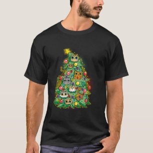 ムーウィカタマスキャットクリスマスツリークリスマスガールズボーイズフー Tシャツ