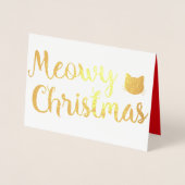ムーウィクリスマスホリデーキャットプンデザイン 箔カード (正面)