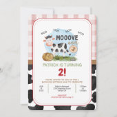 ムーオーバーファームテーマ誕生日招待状 招待状 (正面)