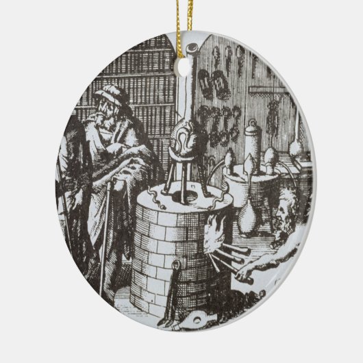 「ムーサからの密閉哲学者そして錬金術師、 セラミックオーナメント (左)