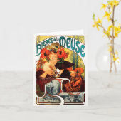 ムーサのメッセージカードのアルフォンス島のミュシャビール カード (黄色い花)