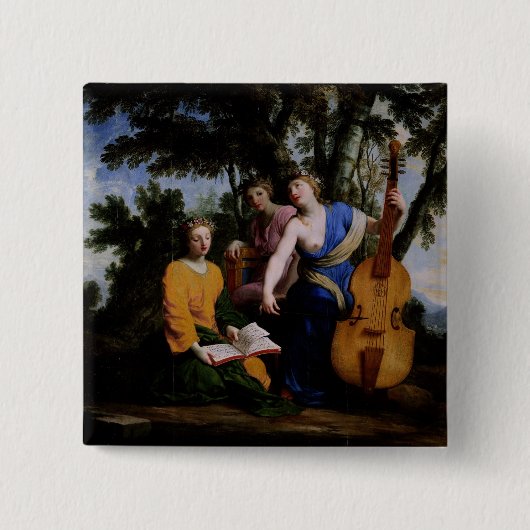 ムーサMelpomene、EratoおよびPolymnia 1652-55年 缶バッジ (正面)