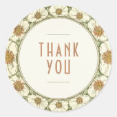 ムーシャのヴィンテージ アールヌーヴォー サンクスステッカー ラウンドシール (正面)