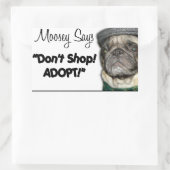 「ムーシーが言う」スタンプ 長方形シール (バッグ)