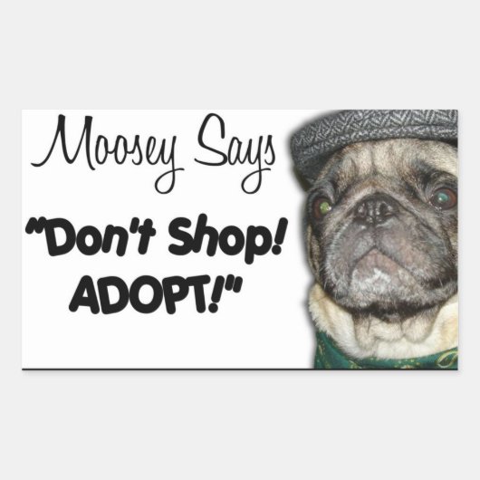 「ムーシーが言う」スタンプ 長方形シール (正面)