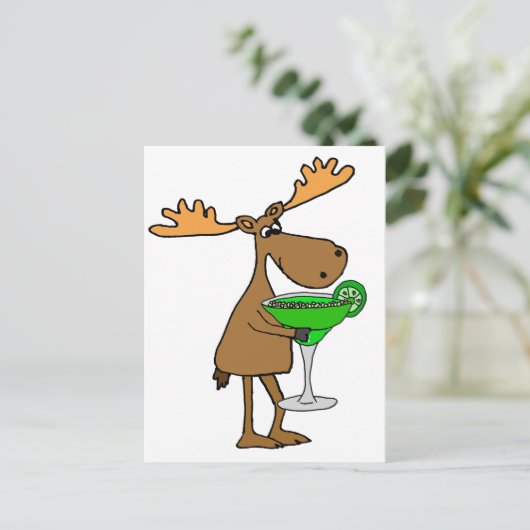 ムースおもしろいがマルガリータの絵を飲む ポストカード (スタンド正面)
