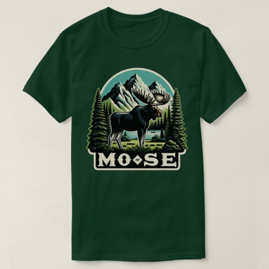 ムースおもしろいは自由な動物のTシャツだ Tシャツ (デザイン正面)