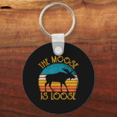 ムースおもしろいは身の回りの自由な動物のアパレル キーホルダー (正面)