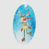 ムースおもしろいアイススケーターコロラド オーナメント (正面)