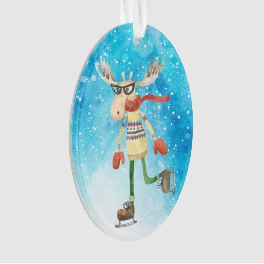 ムースおもしろいアイススケーターコロラド オーナメント (正面)