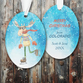 ムースおもしろいアイススケーターコロラド オーナメント