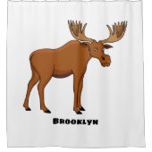 ムースおもしろいアニメイラストレーション シャワーカーテン (正面)