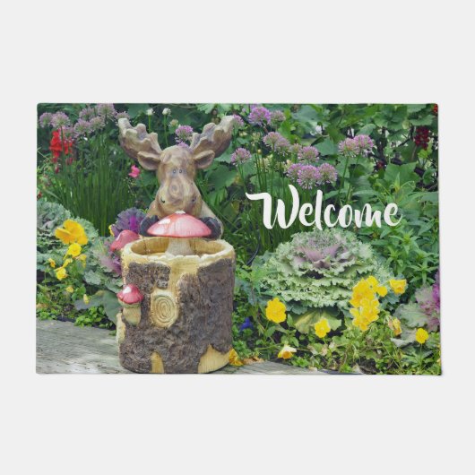 ムースおもしろいフローラガーデン写真 ドアマット (正面)