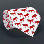 ムースおもしろいホリデイ ネクタイ<br><div class="desc">キスメリームースおもしろい赤と白クリスマスの休日パターンデザインは、彼の角に結び付いたミステルトウの束とムースまたはエルクを特徴お洒落とし、生意気なキスを望む。動物愛好家に最適</div>