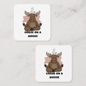 ムースおもしろい動物のガチョウ スクエア名刺 (正面/裏面)