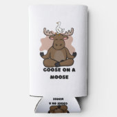 ムースおもしろい動物のガチョウ スリム缶クーラー (裏面)