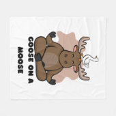 ムースおもしろい動物のガチョウ フリースブランケット (正面(横))