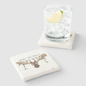 ムースかわいいおもしろいクリスマス ストーンコースター (横)