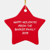 ムースかわいいおもしろいクリスマス セラミックオーナメント (裏面)