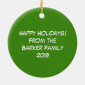 ムースかわいいおもしろいクリスマス セラミックオーナメント (裏面)