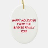 ムースかわいいおもしろいクリスマス セラミックオーナメント (裏面)