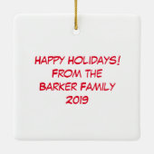 ムースかわいいおもしろいクリスマス セラミックオーナメント (裏面)